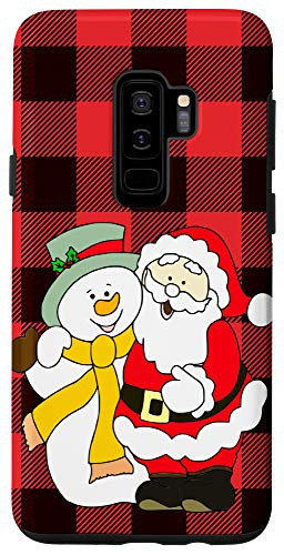Galaxy S9plus Santa Snowman Red Buffalo Check Plaid Christmas Pattern Case