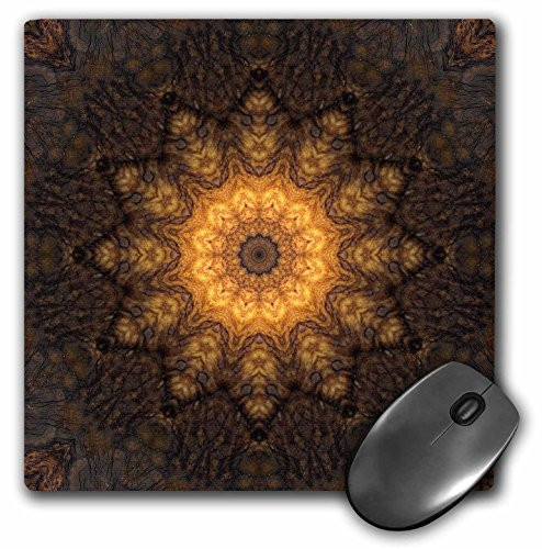 3dRose LLC 8 x 8 x 0.25 Inches Mouse Pad, Chocolate Star Mandala (mp_41959_1)