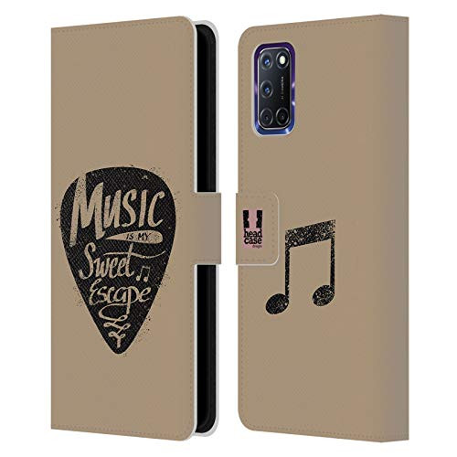 Head Case Designs Guitar Pick All About Music Leather Book Wallet Case Cover Compatible with Oppo A72