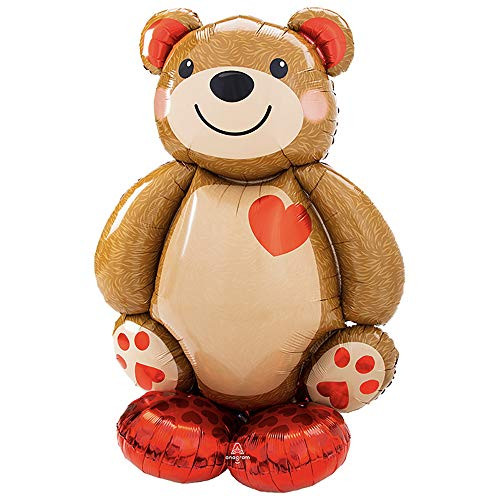 Anagram 48 inch Big Cuddly Teddy Airloonz Foil Balloon, Multicolor