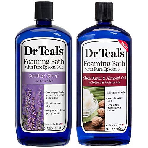 Dr Teal's Foaming Bath Combo Pack (68 fl oz Total), Soothe and Sleep with Lavender, and Moisturizing Shea Butter and Almond Oil Dr Teal's Foaming Bath Combo Pack (68 fl oz Total), Soothe and Sleep with Lavender, and Moisturizing Shea Butter and Almond Oil