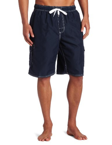 Kanu Surf Men's Barracuda Swim Trunks (Regular  and  Extended Sizes), Navy, Large