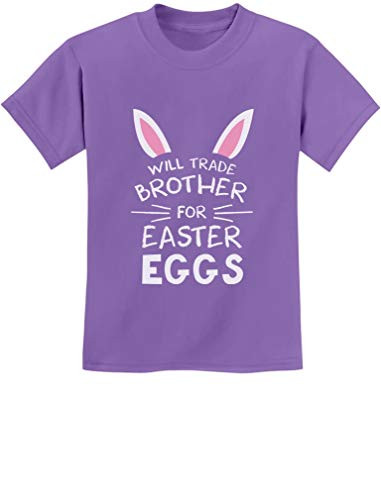 Trade Brother for Easter Eggs Funny Siblings Youth Kids Easter T-Shirt Medium Violet