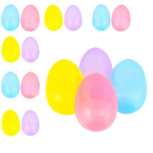 The Dreidel Company Jumbo Fillable Easter Eggs Colorful Bright Plastic Easter Eggs, Perfect for Easter Egg Hunt, Surprise Egg, Easter Hunt, Assorted Colors, 6 inch Giant Fillable Eggs (12-Pack)
