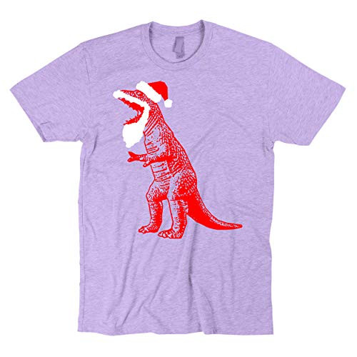 Happy Family Clothing The Last Man on Earth Santa T-Rex T-Shirt (XX-Large, Violet)