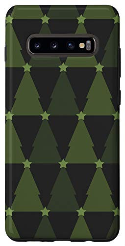 Galaxy S10plus Olive Green Christmas Tree Pattern Cute Phone Case