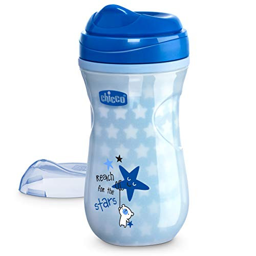 Chicco Glow In The Dark Insulated Rim Spout Trainer Spill Free Baby Sippy Cup 9oz, Blue, 12mplus (1pk)