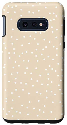Galaxy S10e Beige Skintone White Dots Pattern Light Brown Pastel Case