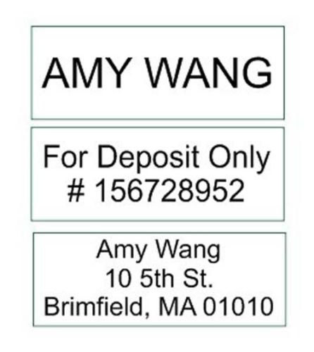 Custom Cosco P20 One Line,for Deposit Only, Small 3 line Address Custom Rubber Stamp self Inking