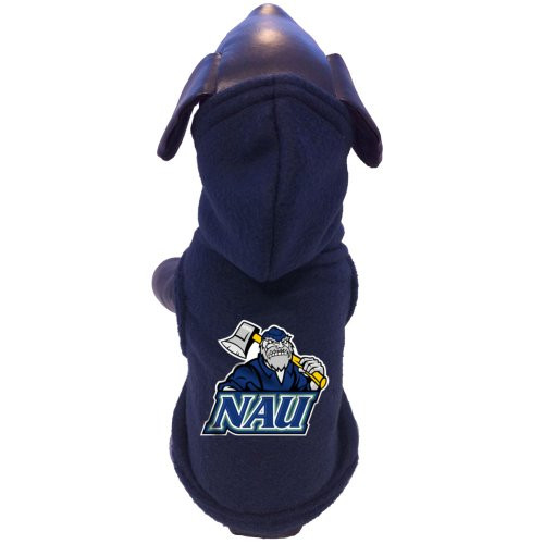 NCAA Northern Arizona Lumberjacks Polar Fleece Hooded Dog Jacket, Large