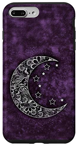 iPhone 7 Plus/8 Plus Moon  and  Stars Phone Case Purple Moon  and  Stars Design Case