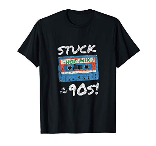 Stuck in the 90s, Retro Distressed DJ Nineties Cassette Tape T-Shirt