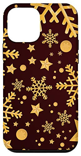iPhone 12 mini Xmas pattern with Snowflakes and Stars Christmas Gift Case
