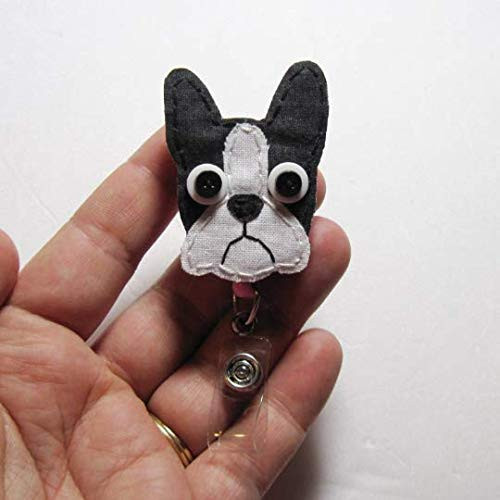 Boston Terrier Badge Reel,Boston Terrier Badge Card Holder,Boston Terrier,Dog,ID Holder,Nursing Name Badge Holder,Badge Reel,Retractable