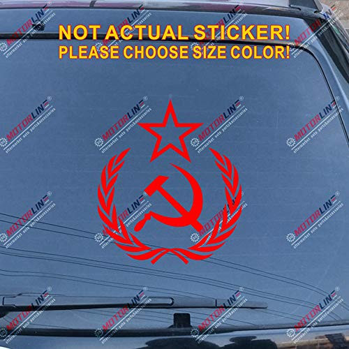 3S MOTORLINE CCCP Soviet Union Hammer Sickle Russia USSR Decal Sticker Car Vinyl Pick Size (red, 16'' (40.6cm))