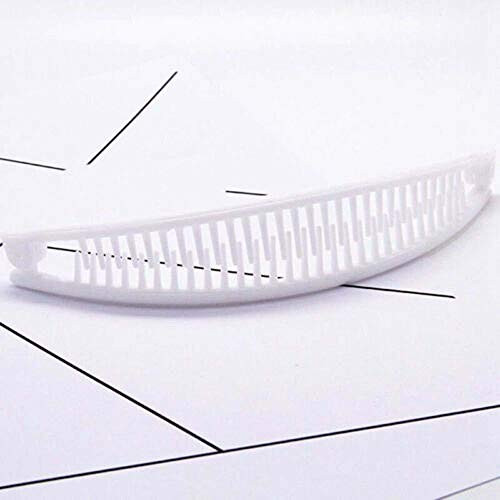 1PC Clincher Combs,Banana Combs, Banana Clip,Ponytail Maker,Hairpin Banana Shape Plain Hair Ponytail Holder Clip Comb Accessory,White