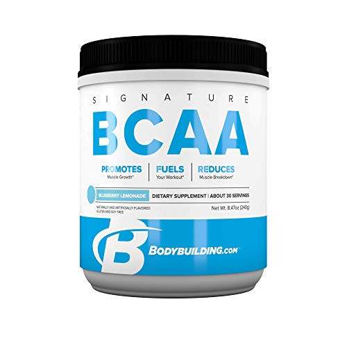 Bodybuilding Signature BCAA Powder   Essential Amino Acids   Nutrition Supplement   Promote Muscle Growth and Recovery   30 Servings, Blueberry Lemonade