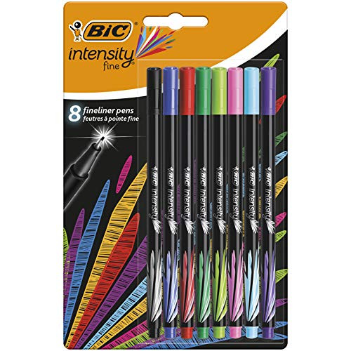 BIC 12 Intensity Fineliner Pen - Assorted Pack of 8