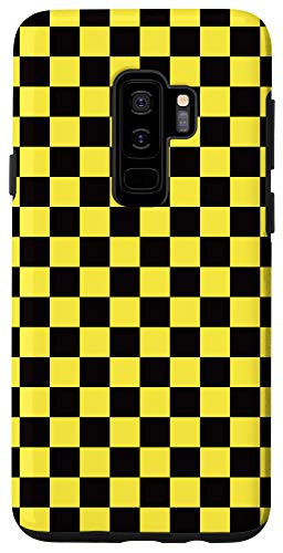 Galaxy S9plus Cool Black  and  Yellow Checkered 80s Check Pattern Case