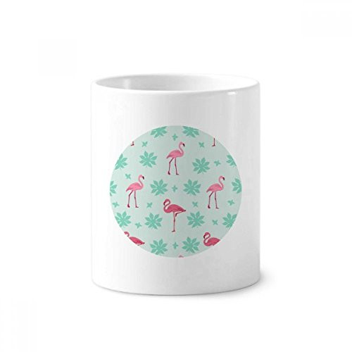 Flamingo Pattern Pink Green Toothbrush Pen Holder Mug Ceramic Stand Pencil Cup