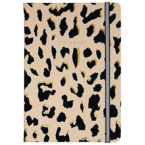 Eccolo Style Journal, 256 Lined Pages Notebook, Cheetah Elastic Closure, 6x8