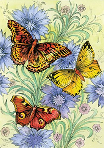 Toland Home Garden Flowers and Butterflies 12.5 x 18 Inch Decorative Spring Butterfly Flower Garden Flag