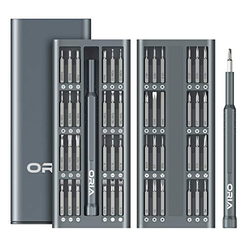 ORIA New Version Screwdriver Set 49 in 1, Electronics Repair Tool Kit Precision Screwdriver Kit with 48 S2 Steel Bit with Aluminum Handle for Repairing PC Phone Watches Laptop MacBook iPad Glasses