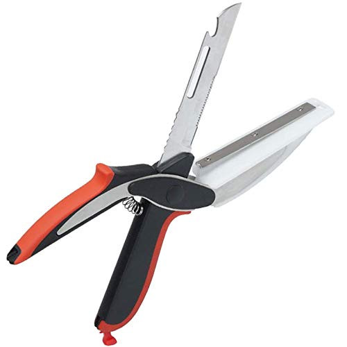 Mugasin Kitchen Food Scissors, Food Chopper, Vegetable Scissors, 6 in 1 Food Scissors Stainless Steel Food Scissor Fruit Peeler for Meat Vegetables Shredders Kitchen Tools