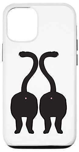 iPhone 12/12 Pro Black Cat Butts Bff Pattern Funny Meow Kitty Cat Lover Gift Case