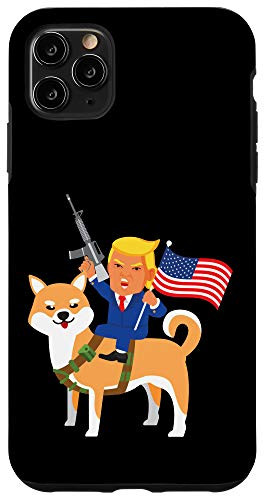 iPhone 11 Pro Max Trump Shiba Inu Gun Merica 2020 Election Donald Dog Mom Gift Case