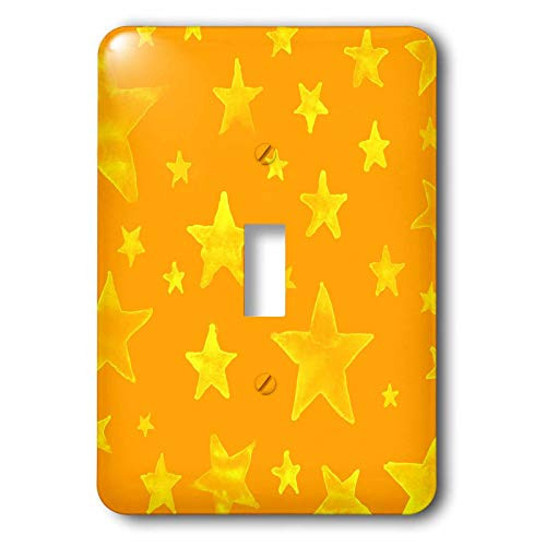 3dRose lsp_38455_1 Sweet Orange Stars-Art Designs-Whimsical Single Toggle Switch
