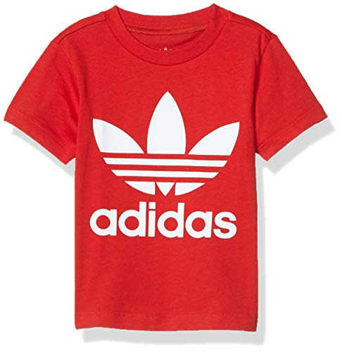 adidas Originals Unisex Trefoil T-Shirt, Lush Red/White, 2T