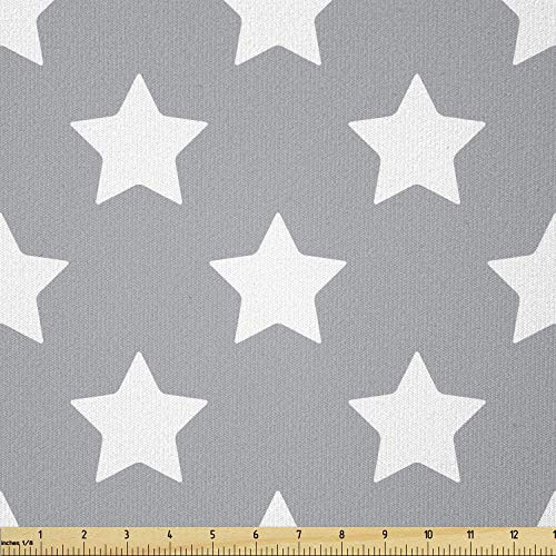 Ambesonne Star Fabric by The Yard, Big Stars Pattern Monochrome Modern Baby Nursery Design Starry Night Themed, Stretch Knit Fabric for Clothing Sewing and Arts Crafts, 1 Yard, White Grey Ambesonne Star Fabric by The Yard, Big Stars Pattern Monochrome Modern Baby Nursery Design Starry Night Themed, Stretch Knit Fabric for Clothing Sewing and Arts Crafts, 1 Yard, White Grey