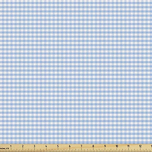 Ambesonne Checkered Fabric by The Yard, Little Squares and Stripes Pastel Color Gingham Repeating Rows Vintage Tile, Decorative Fabric for Upholstery and Home Accents, 1 Yard, Light Blue Ambesonne Checkered Fabric by The Yard, Little Squares and Stripes Pastel Color Gingham Repeating Rows Vintage Tile, Decorative Fabric for Upholstery and Home Accents, 1 Yard, Light Blue