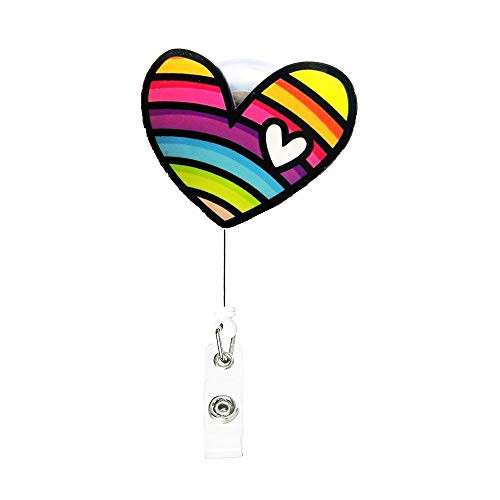 Nurse Badge Reel, Retractable Badge Holder, Heart Badge Reel, ID Badge Reel with Alligator Clip, Nurse Badge Holder with Love Heart