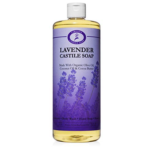 Lavender Liquid Castile Soap - 32 oz Vegan  and  Pure Concentrated Non Drying all Natural Formula, Good for Sensitive Skin by Carolina Castile Soap I Certified Organic by Oregon Tilth