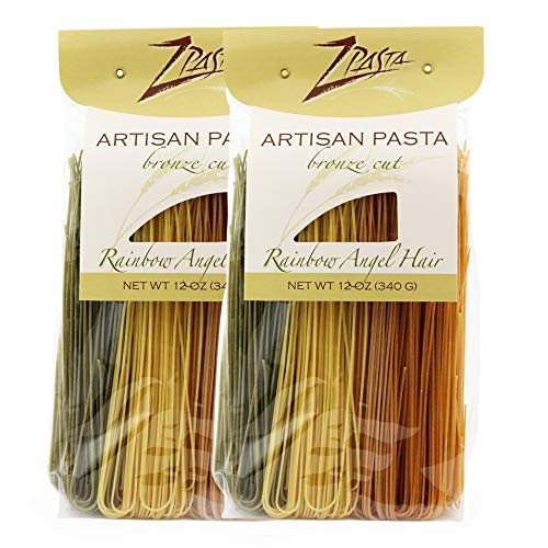 ZPasta Rainbow Angel Hair - Bronze Cut Artisan Pasta 12 oz (2 Pack) ZPasta Rainbow Angel Hair - Bronze Cut Artisan Pasta 12 oz (2 Pack)