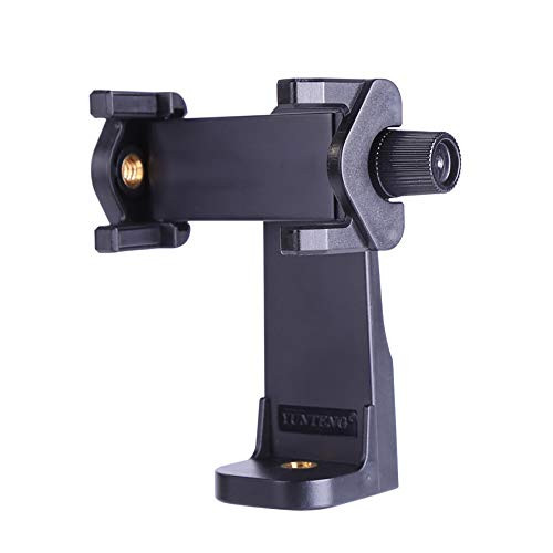 YunTeng Universal Smartphone Tripod Adapter Cell Phone Holder Mount Adapter, Fits iPhone, Samsung, and All Phones, Rotates Vertical and Horizontal, Adjustable Clamp