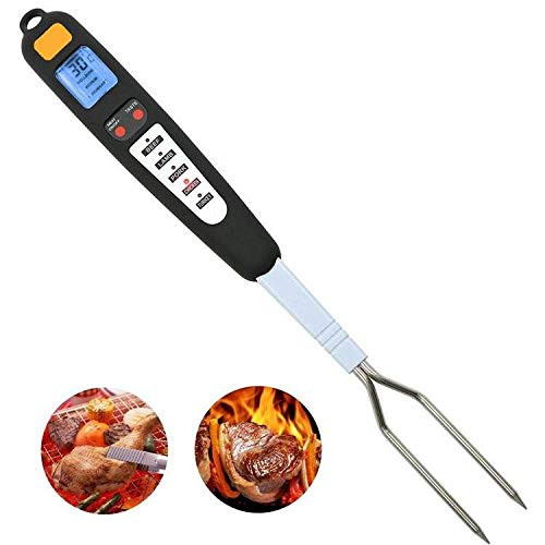Digital Instant Read Meat Thermometer for Grill and Cooking Meat Thermometer Fork for Grilling BBQ
