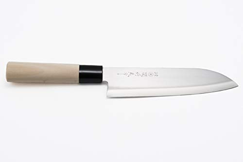 Hinomaru Collection Tsubazo Japan Quality Stainless Steel Santoku Multi Purpose Chefs Knife 11.75 inch Itamae Sushi Chef Knife - Made in Japan