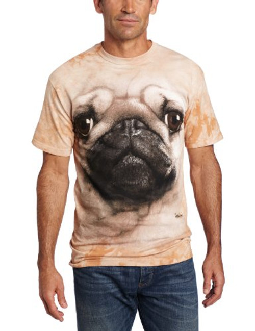 The Mountain Pug Face Adult T-Shirt, Tan, Small The Mountain Pug Face Adult T-Shirt, Tan, Small