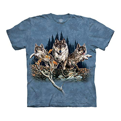 The Mountain Find 12 Wolves Adult T-Shirt, Blue, Large The Mountain Find 12 Wolves Adult T-Shirt, Blue, Large