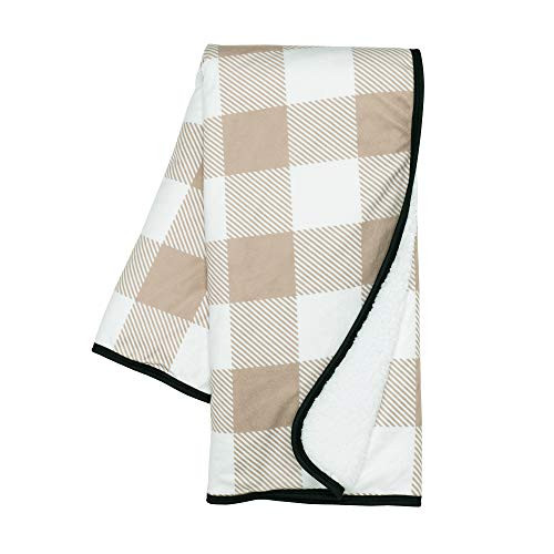 Lambs  and  Ivy Baby Farm Buffalo Check Sherpa Baby Blanket - Taupe