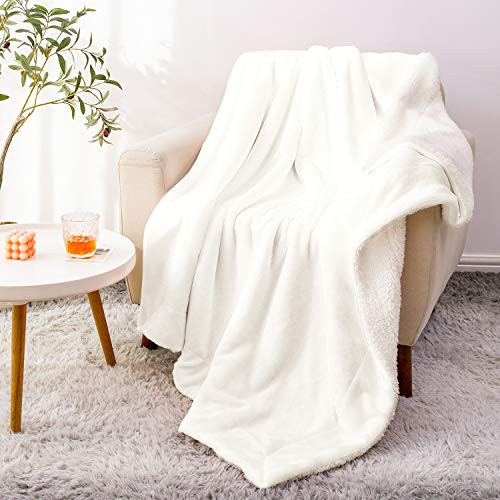 BEDELITE Sherpa Fleece Throw Blankets White Throw Blanket for Couch and Bed, Super Soft Plush Microfiber Fuzzy Blanket, Velvet Plush/Wool Like Warm Blankets for Winter BEDELITE Sherpa Fleece Throw Blankets White Throw Blanket for Couch and Bed, Super Soft Plush Microfiber Fuzzy Blanket, Velvet Plush/Wool Like Warm Blankets for Winter