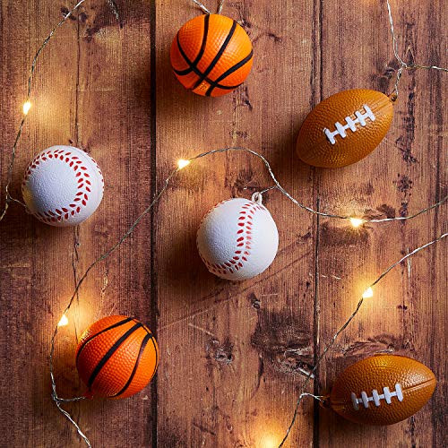 Lights4fun, Inc. 20 Sports Ball Battery Operated Micro LED Indoor Silver Wire String Lights