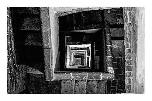 LESGAULEST Doormat Floor Rug/Mat (23.6 x 15.7 inch) - Stairs Down Spiral Perspective Pattern Concrete LESGAULEST Doormat Floor Rug/Mat (23.6 x 15.7 inch) - Stairs Down Spiral Perspective Pattern Concrete