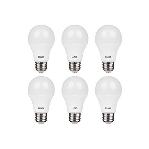 LUNO A19 Non-Dimmable LED Bulb, 11W (75W Equivalent), 1100 Lumens, 2700K (Soft White), Medium Base (E26), UL Certified (6-Pack) LUNO A19 Non-Dimmable LED Bulb, 11W (75W Equivalent), 1100 Lumens, 2700K (Soft White), Medium Base (E26), UL Certified (6-Pack)
