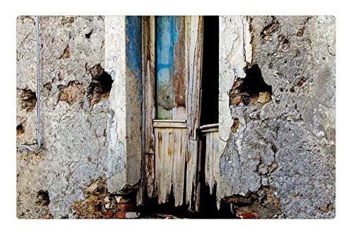 LESGAULEST Doormat Floor Rug/Mat (23.6 x 15.7 inch) - Ruin Decay Time Run-Down Balcony Door End Old
