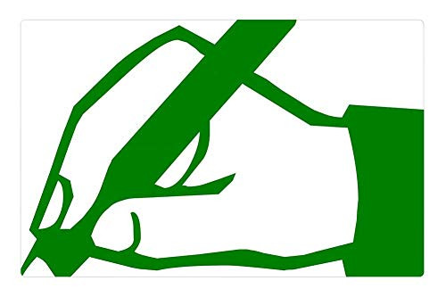 LESGAULEST Doormat Floor Rug/Mat (23.6 x 15.7 inch) - Green Pen Symbol Hand Writing Word Isolated