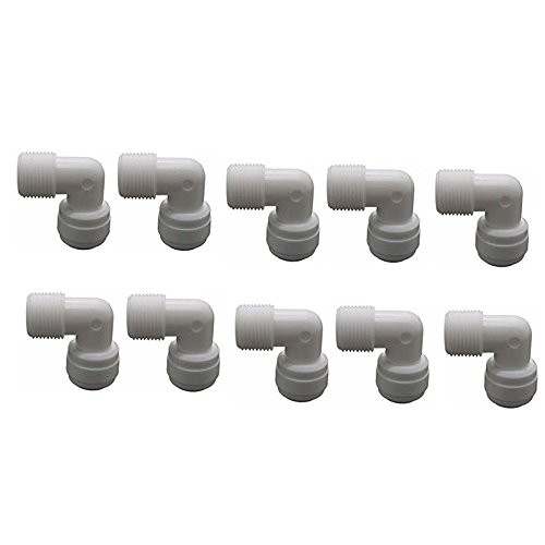 Malida Push To Connect Tube Fitting ,Quick Connect RO Reverse Osmosis Water Filter (3/8 NPT Male x 3/8 OD Tube Elbow)